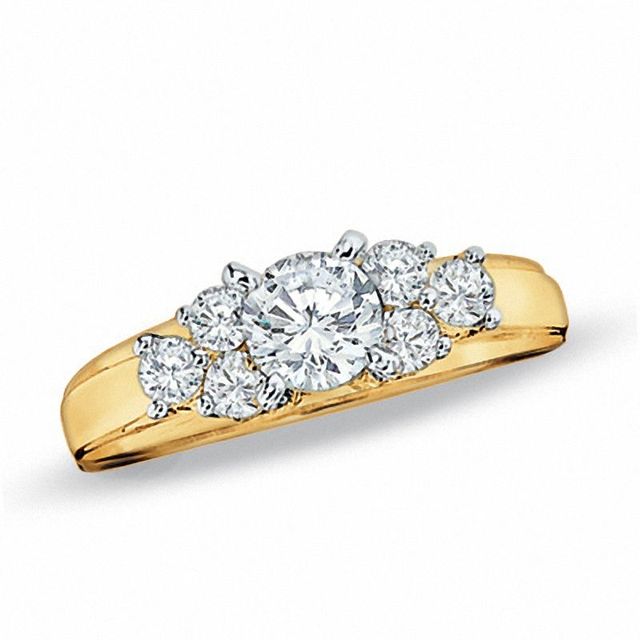 CT. T.W. Diamond Cluster Engagement Ring in 14K Gold