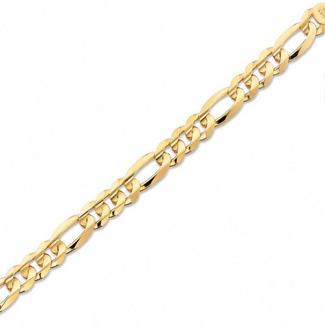 Men's Concave Figaro Link Bracelet in 10K Gold - 8.5"|Peoples Jewellers