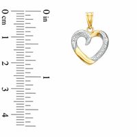 10K Gold Heart with Rhodium Beading Charm|Peoples Jewellers