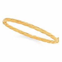 14K Gold Twisted Bangle Bracelet|Peoples Jewellers