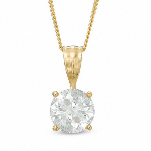1.00 CT. Certified Diamond Solitaire Crown Royal Pendant in 14K Gold (J/I3)|Peoples Jewellers
