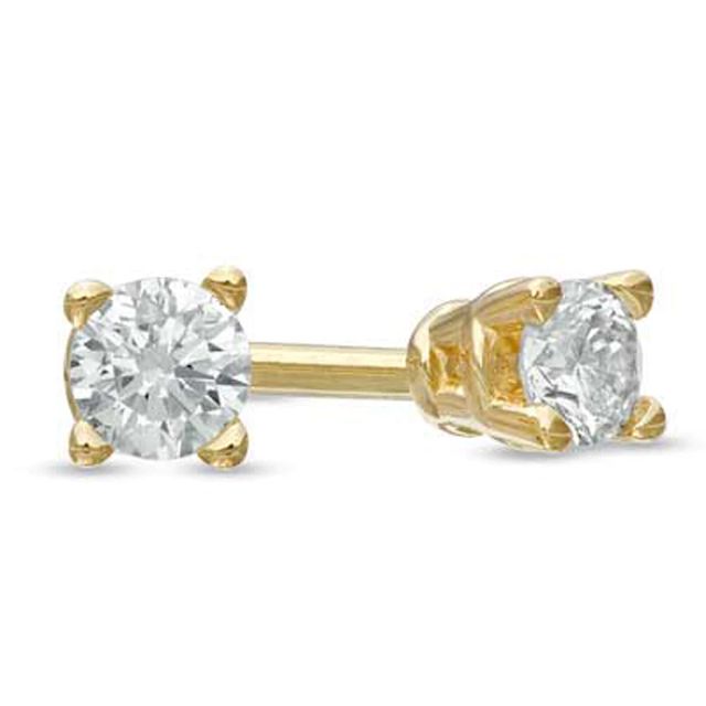 0.10 CT. T.W. Diamond Solitaire Stud Earrings in 14K Gold (J/I2)|Peoples Jewellers