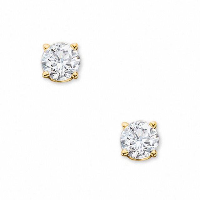 0.50 CT. T.W. Certified Diamond Solitaire Crown Royal Stud Earrings in 14K Gold (J/I3)|Peoples Jewellers