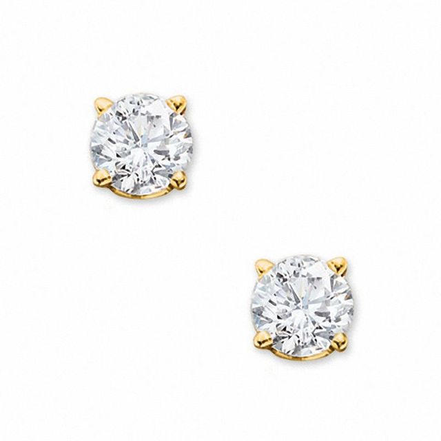 1.00 CT. T.W. Ceritfied Diamond Crown Royal Stud Earrings in 14K Gold (I-J/I2-I3)|Peoples Jewellers