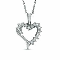 0.15 CT. T.W. Diamond Heart Pendant in 10K White Gold|Peoples Jewellers