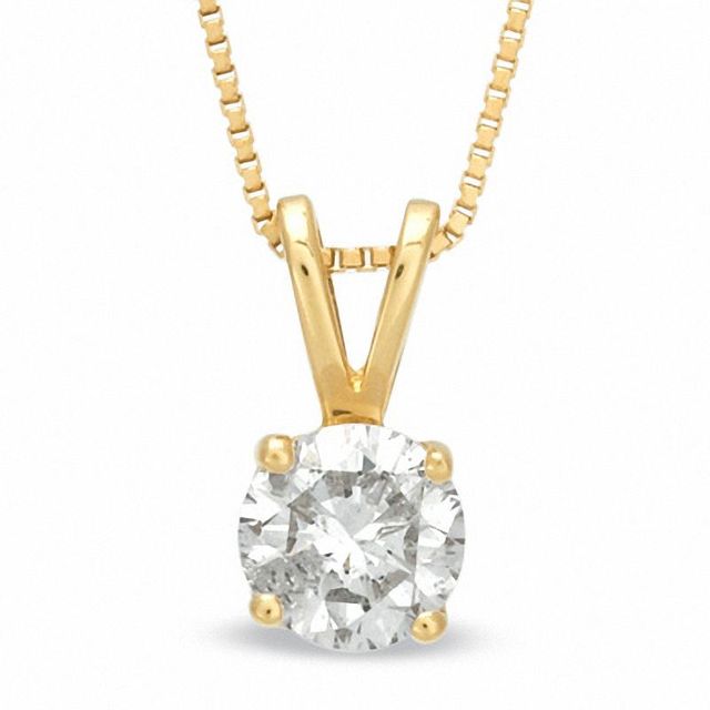 Peoples Jewellers 0.50 CT. Certified Diamond Solitaire Pendant in 14K Gold  (J/I1), Peoples Jewellers