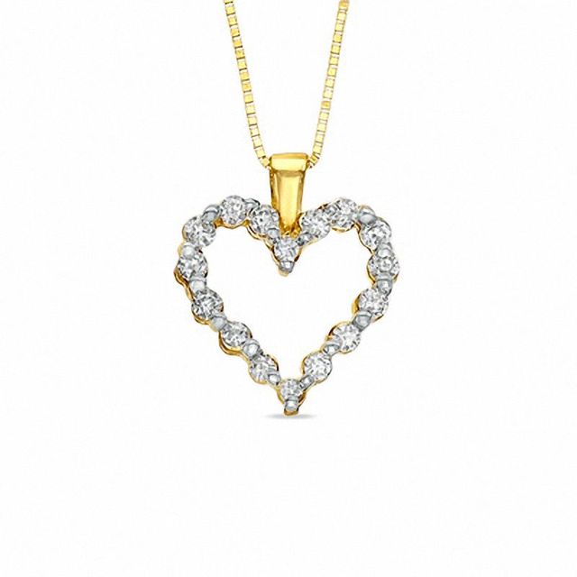 0.25 CT. T.W. Diamond Heart Pendant in 10K Gold|Peoples Jewellers