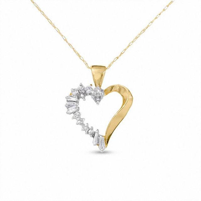 Shadow Heart Pendant in 10K Gold with Diamond Accents|Peoples Jewellers