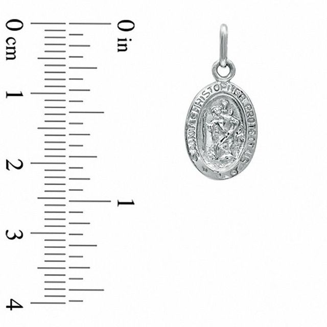 10K White Gold St. Christopher Medal Charm|Peoples Jewellers