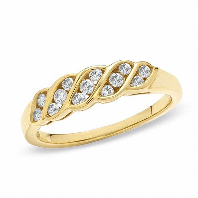 0.25 CT. T.W. Diamond Twist Wedding Band in 10K Gold|Peoples Jewellers