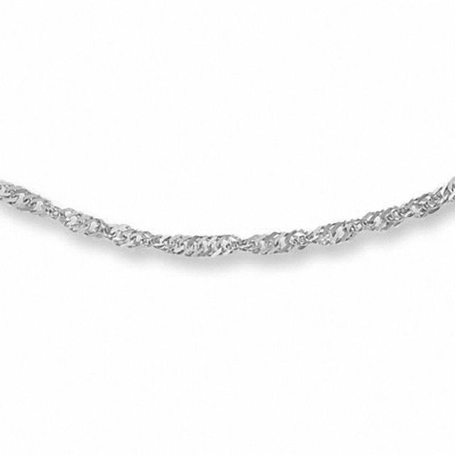 1.4mm Singapore Chain Necklace in 14K White Gold - 16"|Peoples Jewellers