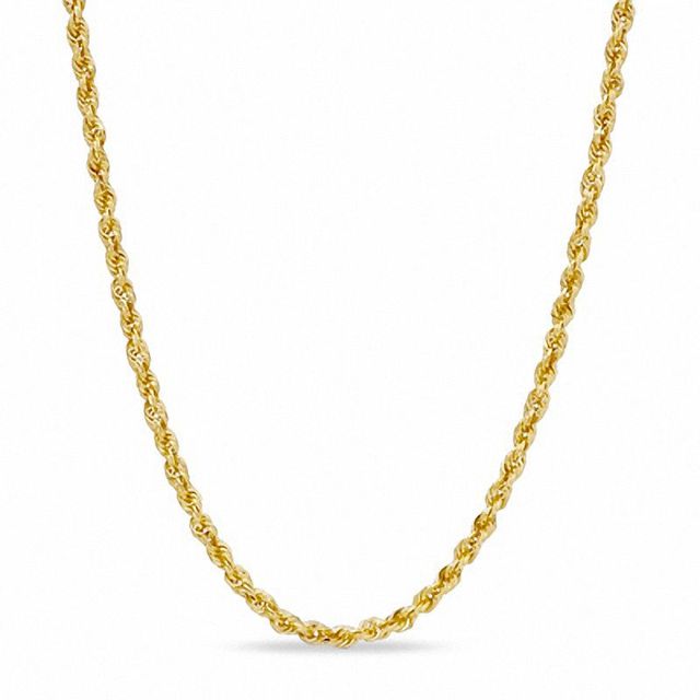 3.0mm Glitter Rope Chain Necklace in Hollow 10K Gold