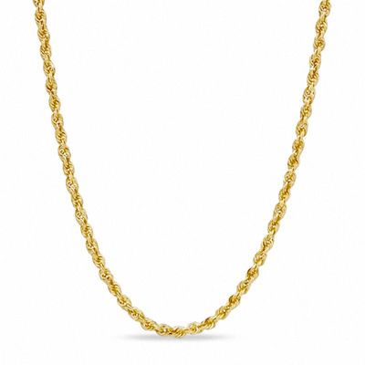 3.0mm Glitter Rope Chain Necklace in Hollow 10K Gold