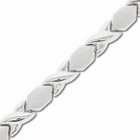 10K White Gold "X" and "O" Stampato Bracelet|Peoples Jewellers