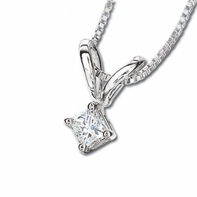 0.28 CT. Princess-Cut Diamond Solitaire Earrings in 14K White Gold