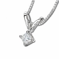 0.28 CT. Princess-Cut Diamond Solitaire Earrings in 14K White Gold