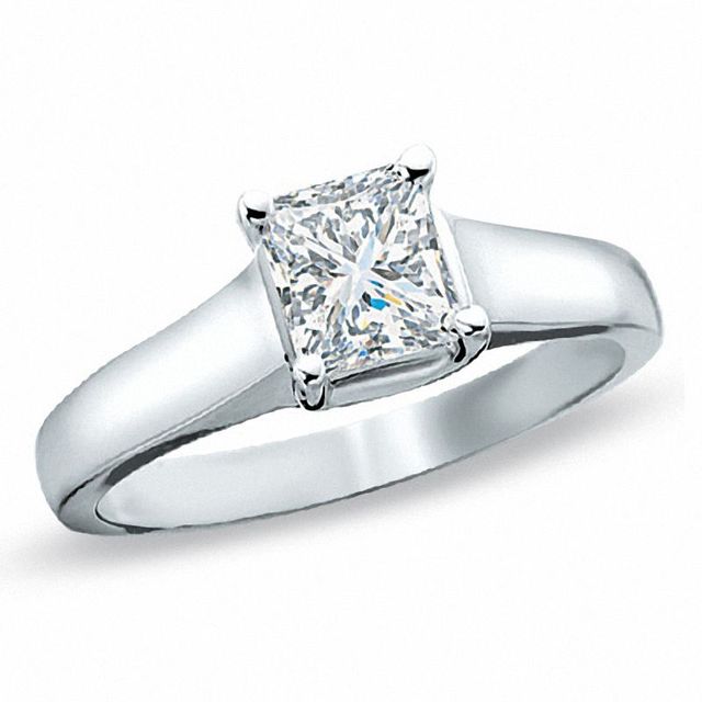 CT. Certified Prestige® Princess-Cut Diamond Solitaire Engagement Ring in 14K White Gold (J/I1)|Peoples Jewellers