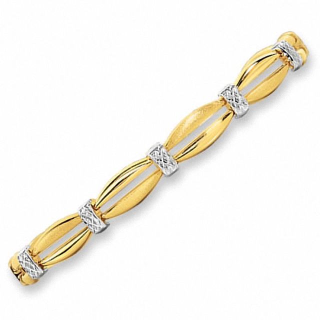 10K Two-Tone Gold Double Bar Bracelet|Peoples Jewellers