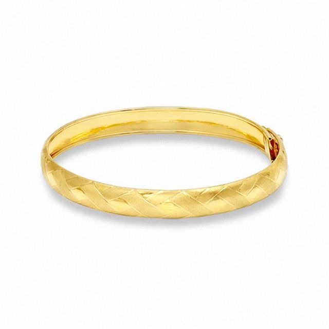 10K Gold 8.0mm Flexible X Bangle - 8.0"|Peoples Jewellers