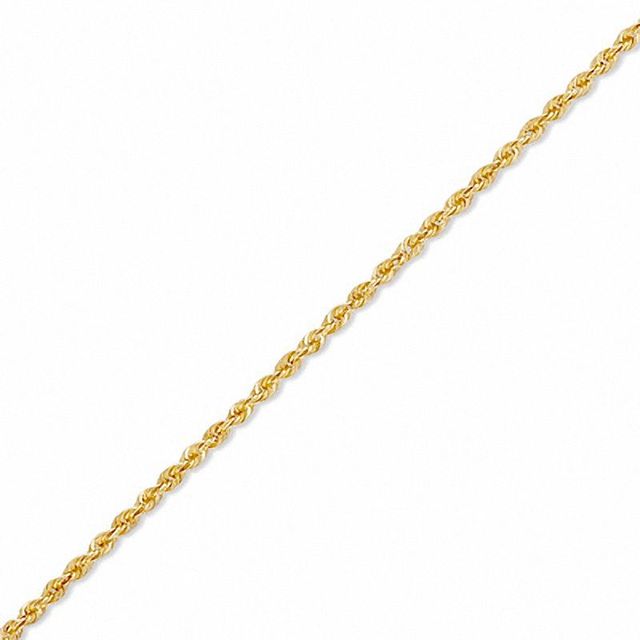 Rope Chain Anklet in Hollow 10K Gold - 10"