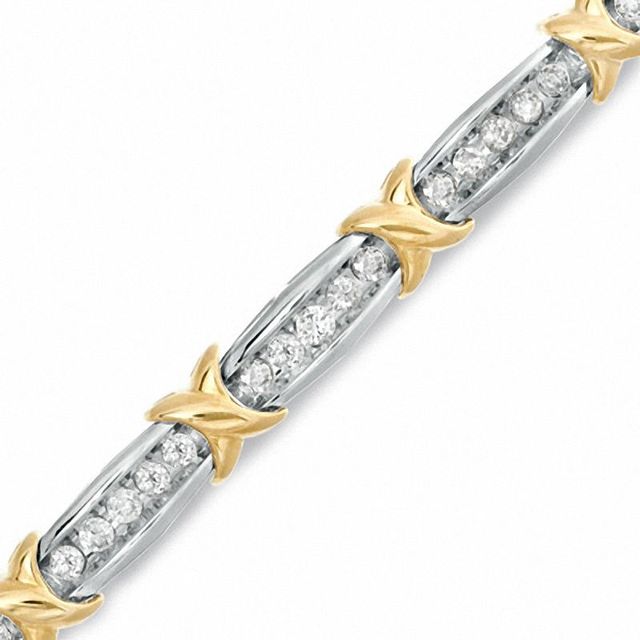 2.00 CT. T.W. Diamond "X" Bracelet in 10K Gold|Peoples Jewellers
