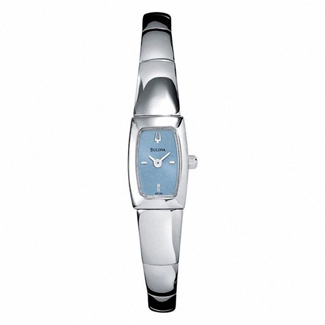 Ladies' Bulova Bangle Watch with Blue Tonneau Dial (Model: 96L98)