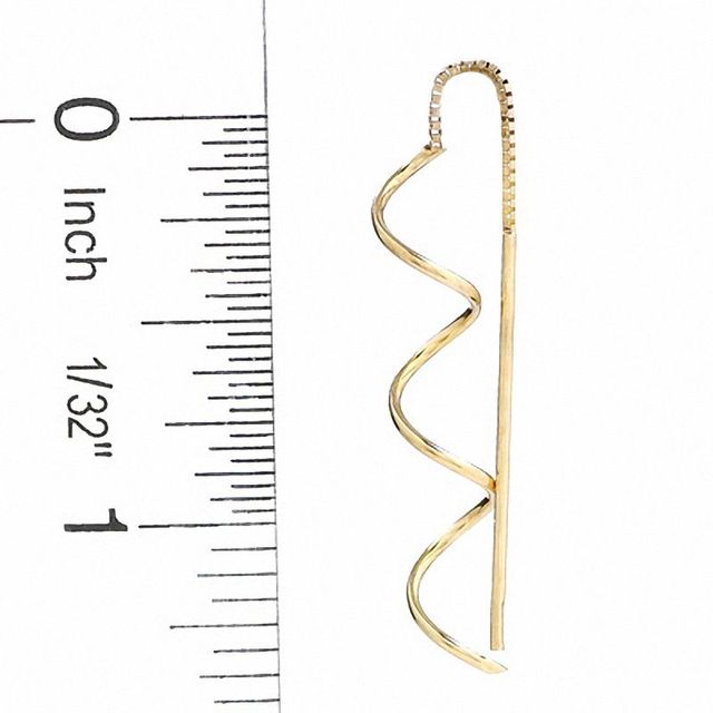 14K Gold Wavy Stick Threader Earrings|Peoples Jewellers