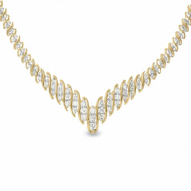 4.00 CT. T.W. Diamond Swirl Necklace in 10K Gold|Peoples Jewellers