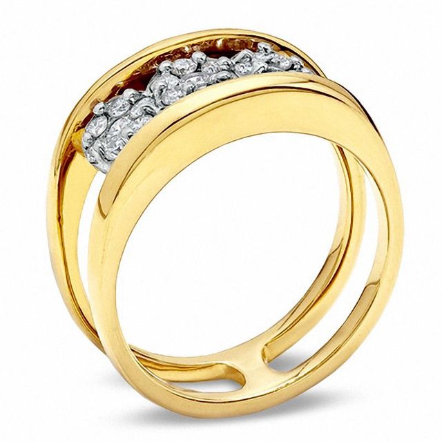 0.50 CT. T.W. Diamond Open Ladder Ring in 14K Gold