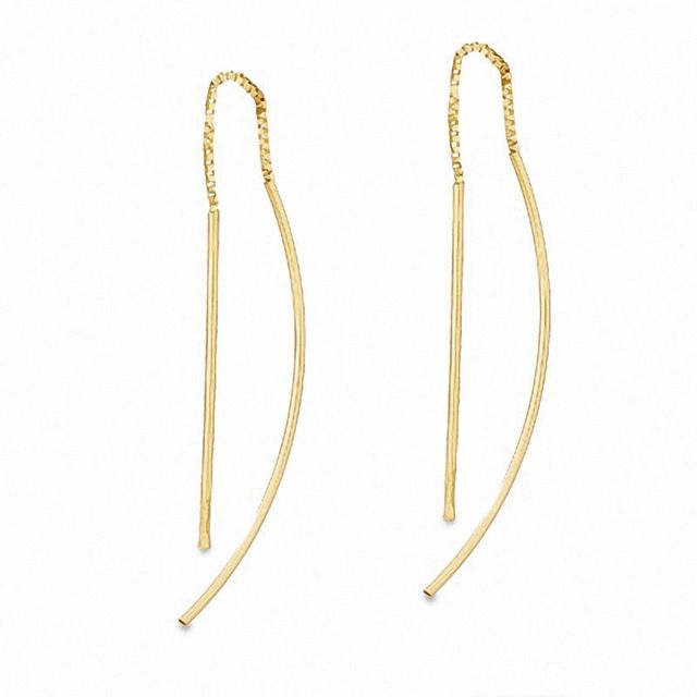 10K Gold Curved Stick Threader Earrings|Peoples Jewellers