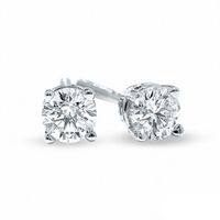 Celebration Canadian Lux® 0.35 CT. T.W. Certified Diamond Solitaire Earrings in 18K White Gold (I/SI2)|Peoples Jewellers