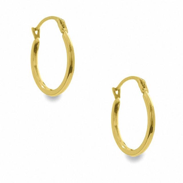 14K Gold 15mm Square Hoop Earrings