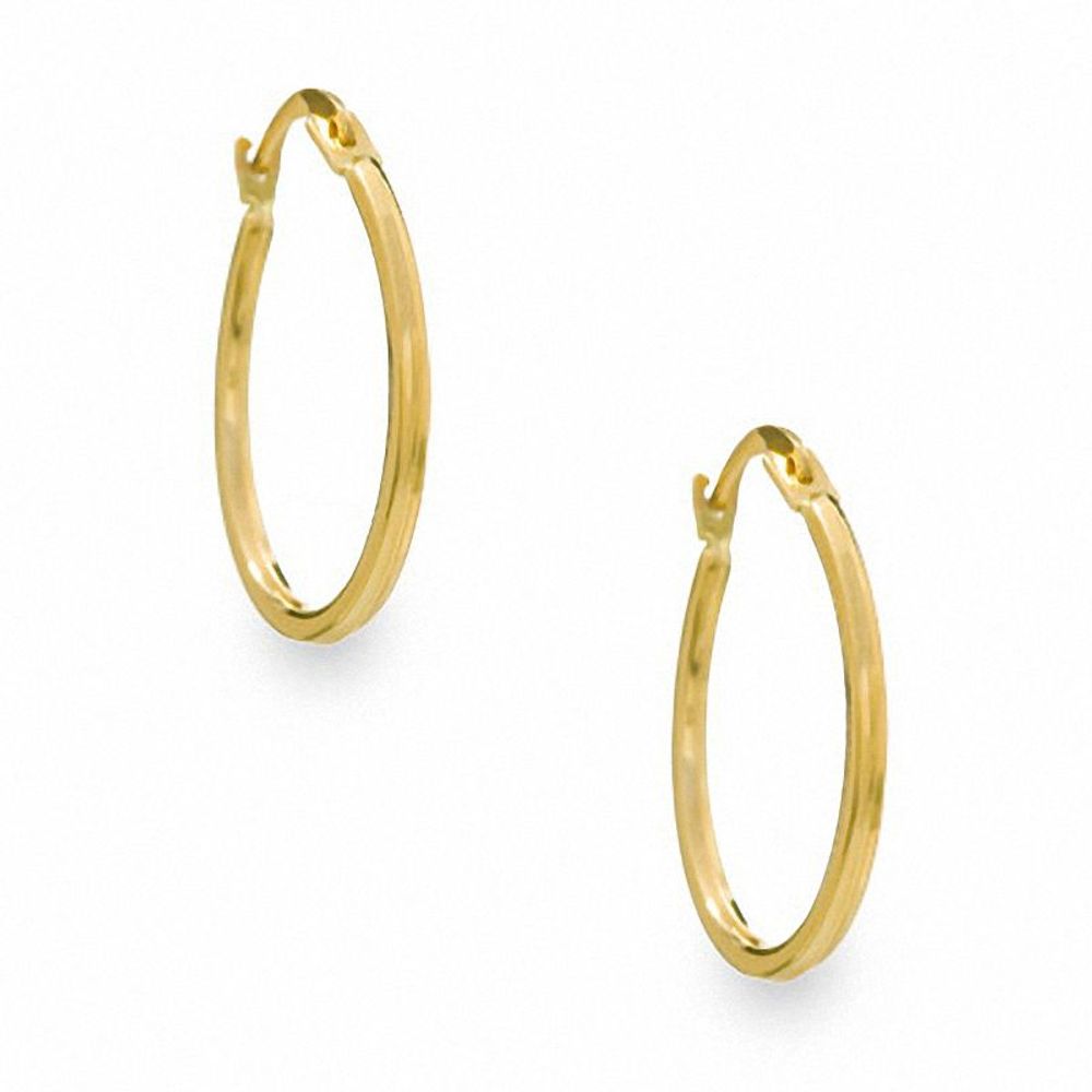 14K Gold 18mm Square Hoop Earrings|Peoples Jewellers