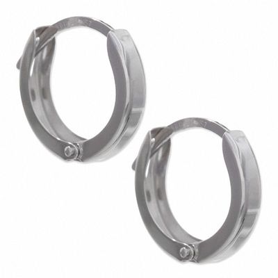 14K White Gold Light Hoop Earrings|Peoples Jewellers