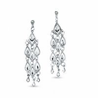 14K White Gold Teardrop Chandelier Earrings|Peoples Jewellers