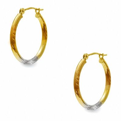 14K Tri-Tone Gold 18mm Hoop Earrings|Peoples Jewellers