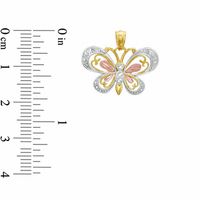 10K Tri-Tone Gold Butterfly Charm|Peoples Jewellers