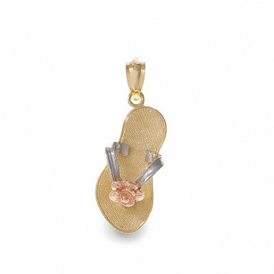 10K Tri-Colour Gold Sandal Charm Pendant|Peoples Jewellers