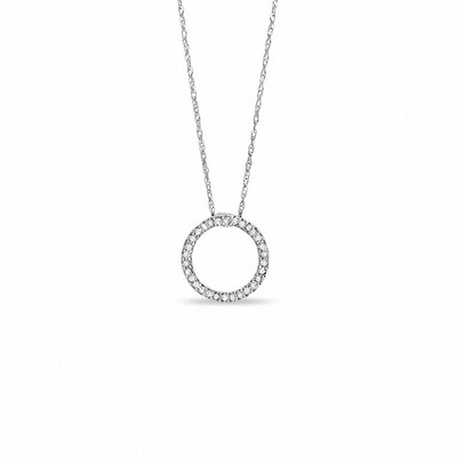 CT. T.W. Diamond Circle Pendant in 10K White Gold|Peoples Jewellers