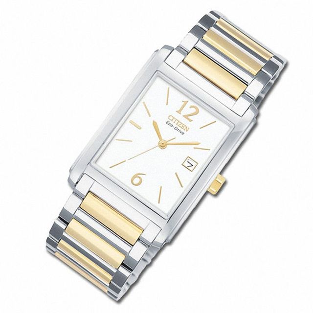 Men's Citizen Eco-Drive Two-Tone Watch with White Dial (Model: BW0174-58A)|Peoples Jewellers