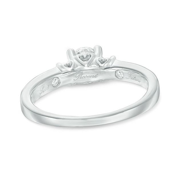 0.50 CT. T.W. Diamond Past Present Future® Engagement Ring in 14K White Gold (I-J/I2)|Peoples Jewellers