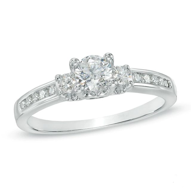 CT. T.W. Diamond Past Present Future® Engagement Ring in 14K White Gold|Peoples Jewellers