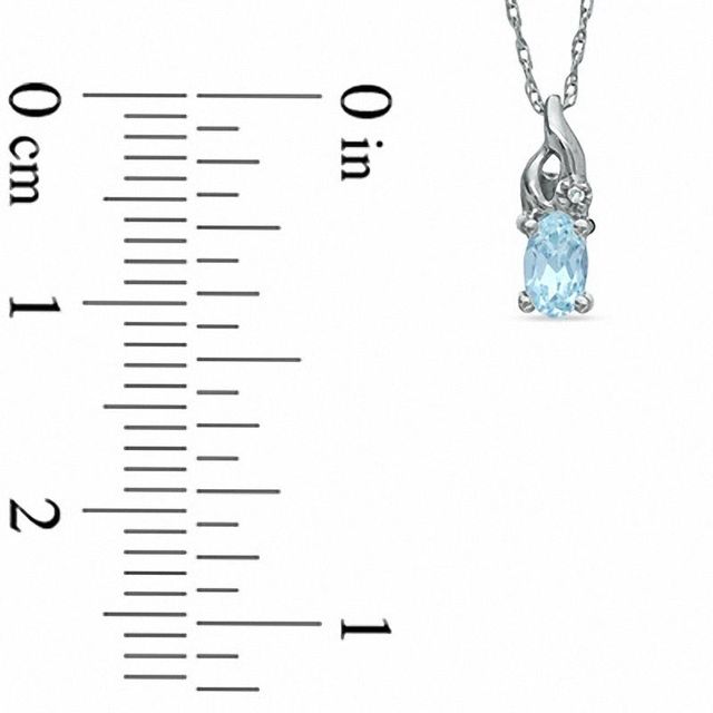 Oval Aquamarine and Diamond Accent Ring, Pendant and Earrings Set in 10K White Gold - Size 7|Peoples Jewellers