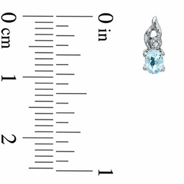 Oval Aquamarine and Diamond Accent Ring, Pendant and Earrings Set in 10K White Gold - Size 7