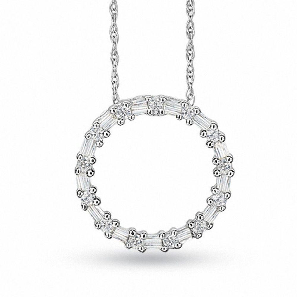 0.20 CT. T.W. Diamond Circle Pendant in 10K White Gold|Peoples Jewellers