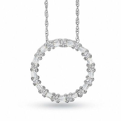 0.20 CT. T.W. Diamond Circle Pendant in 10K White Gold|Peoples Jewellers