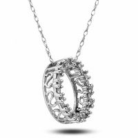 0.20 CT. T.W. Diamond Circle Pendant in 10K White Gold|Peoples Jewellers