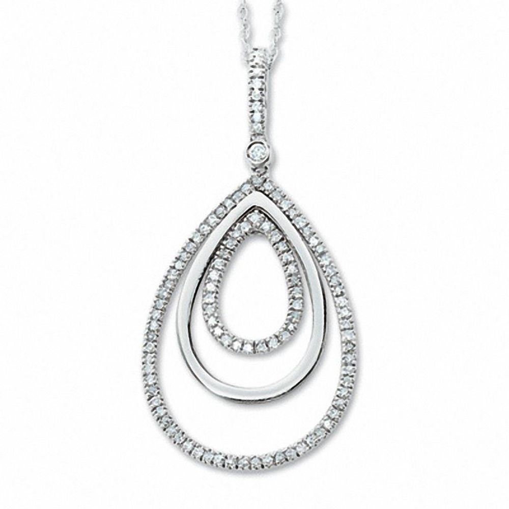 0.30 CT. T.W. Diamond Triple Teardrop Pendant in 10K Gold|Peoples Jewellers