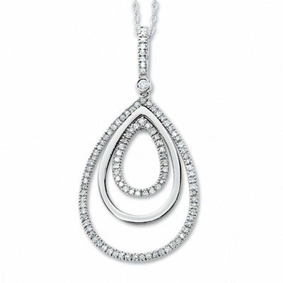 0.30 CT. T.W. Diamond Triple Teardrop Pendant in 10K Gold|Peoples Jewellers