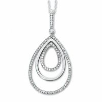 0.30 CT. T.W. Diamond Triple Teardrop Pendant in 10K Gold|Peoples Jewellers